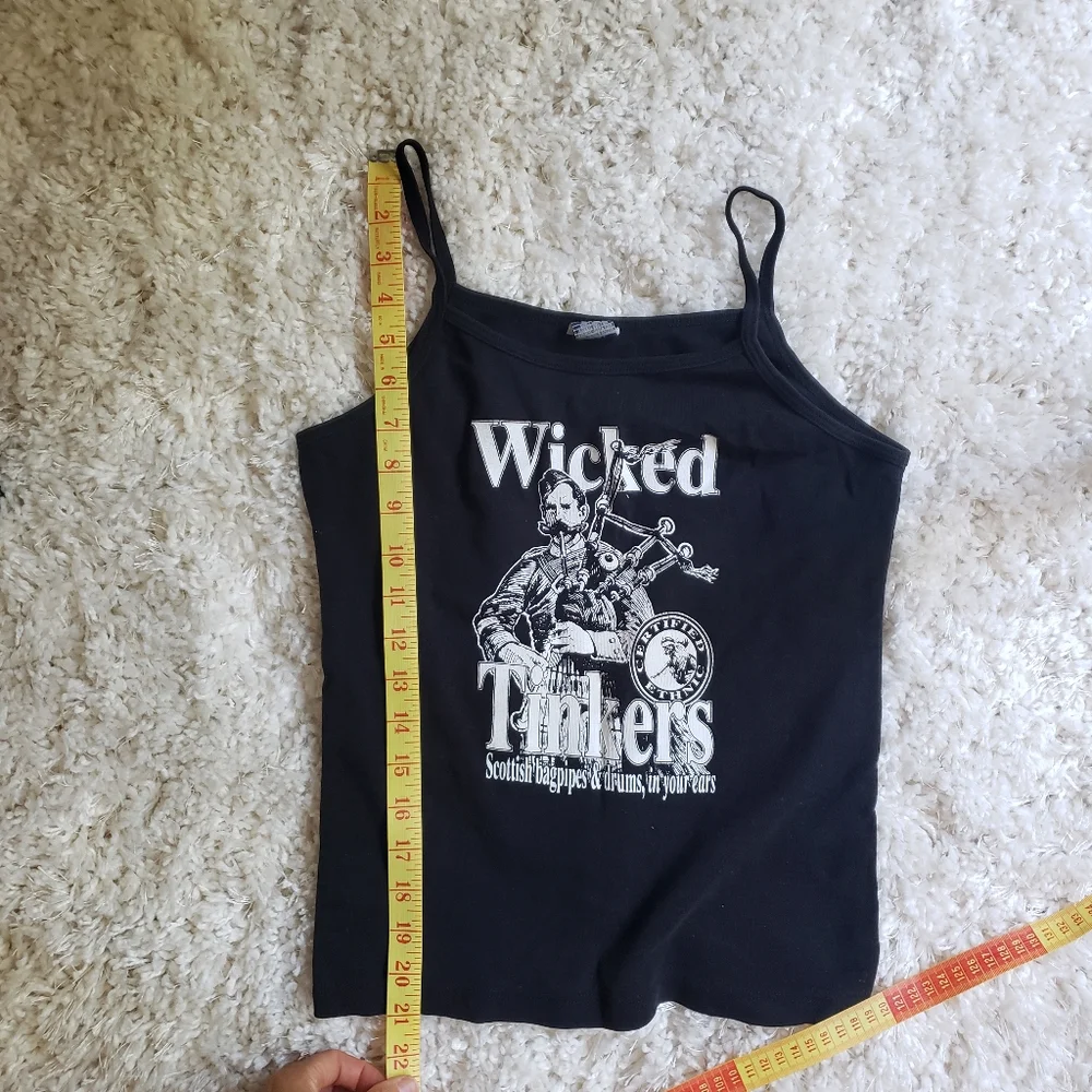 Vintage 1990s Wicked Tinkers Scottish Bagpipe Band Tank Top Spaghetti strap - Picture 10 of 10